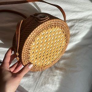 Handwoven Indonesian Rattan Crossbody Bag